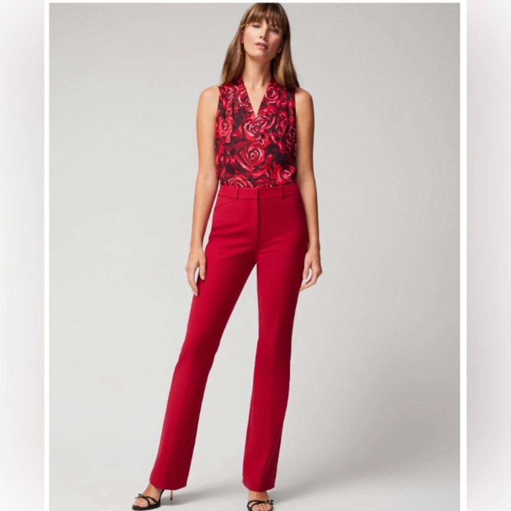 WHBM | Ines Slim Bootcut Comfort Stretch Pant Indulgent Red